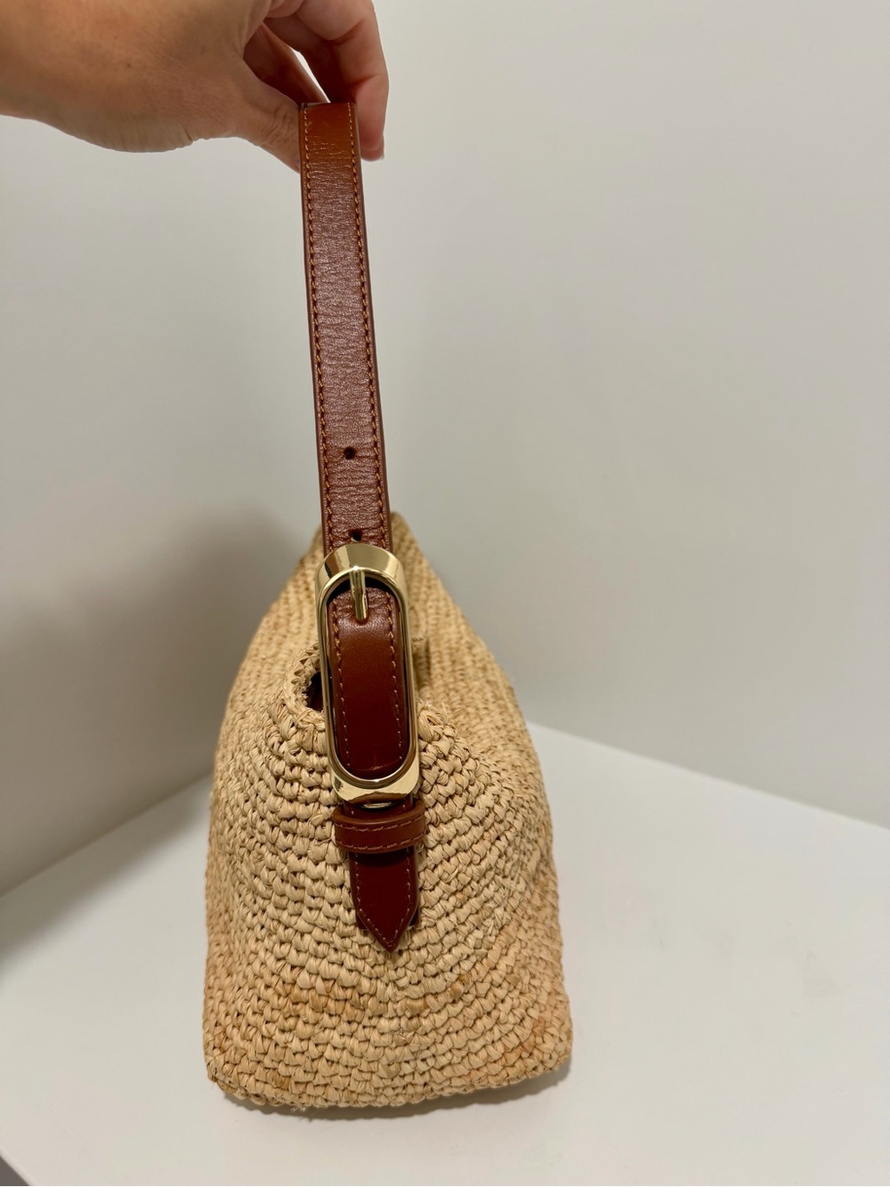 NEW J. Crew Berkeley small hand knotted shoulder bag in natural raffia CR882 - Picture 12 of 16